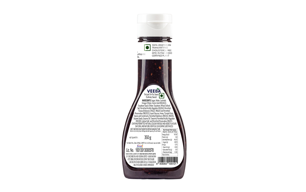 Veeba Teriyaki Stir Fry Sauce   Plastic Bottle  350 grams